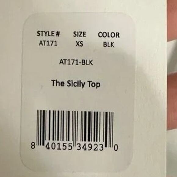 NWT Andie The Sicily Top Underwire Hook Closure Removable Cups XS Black #3690 - Picture 7 of 15